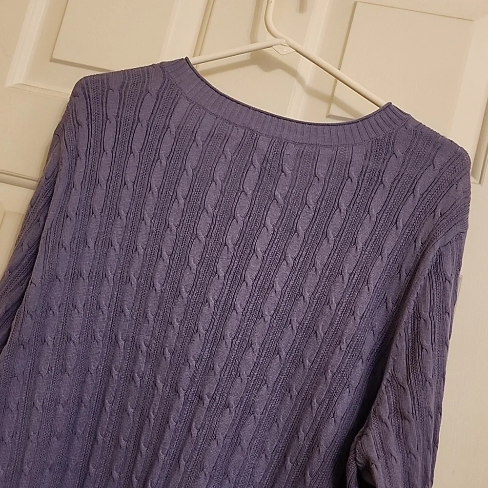 Eddie Bauer Scoop Neck Cable Knit Cardigan Sweater - Picture 6 of 8